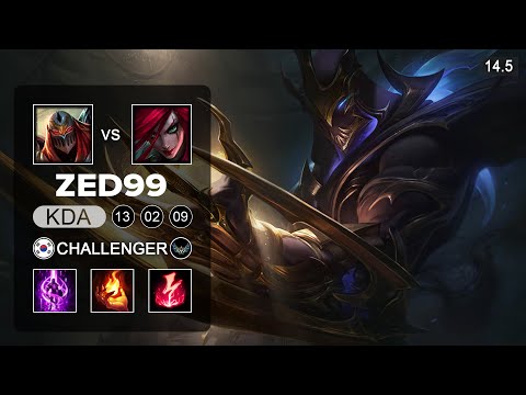 ZED99 Zed vs Katarina Mid - KR Grandmaster - Patch 14.5 Season 14