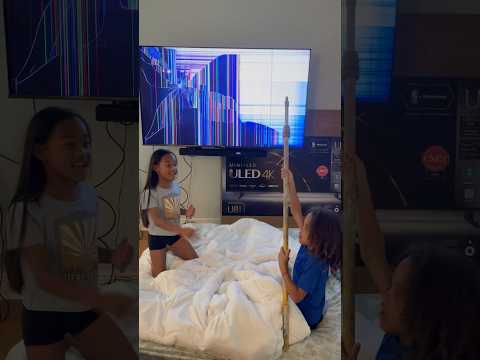 Kids break mom big t.v #shorts