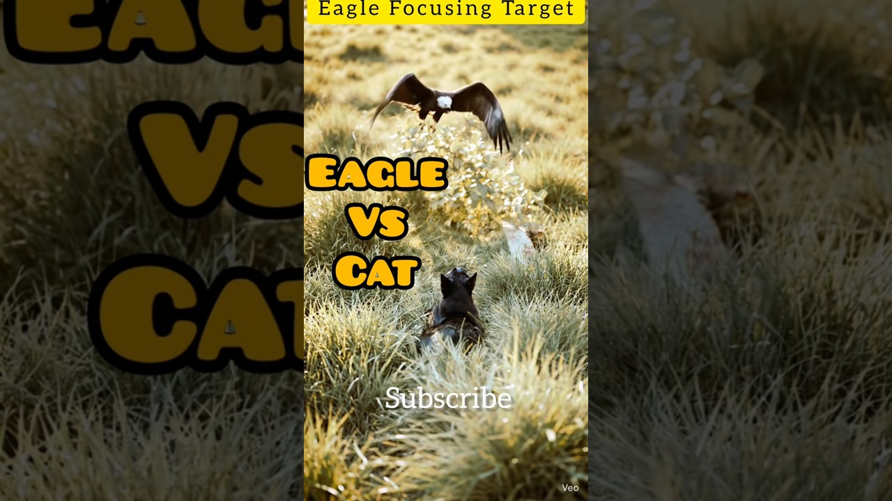 Eagle trying to hunt cat 🦅🙀 #shorts #eagle #fear #shortsfeed