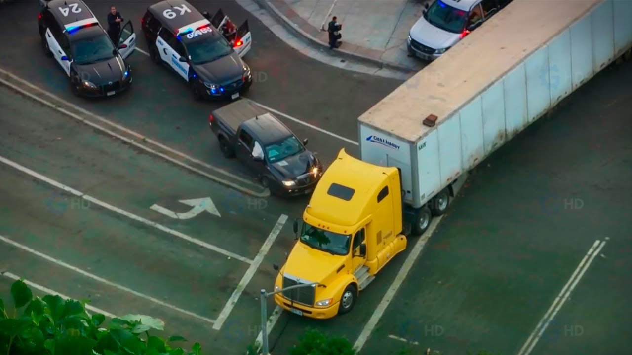 When Truckers DECIDE The Police Chase is OVER