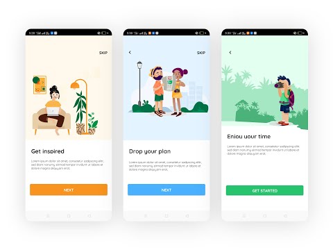 Modern onboarding screens-free android XML layout using constraint layout