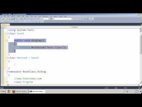 Hiding Base class In C NET Tamil