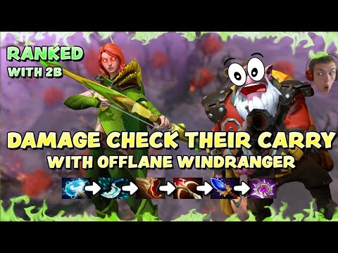 DAMAGE CHECK OFFLANE WINDRANGER BUILD | RANKED WITH 2B