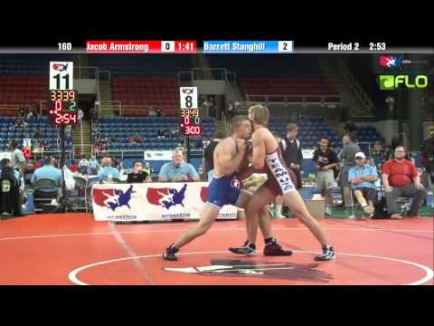 Junior 160 - Jacob Armstrong (Utah) vs. Barrett Stanghill (Montana)