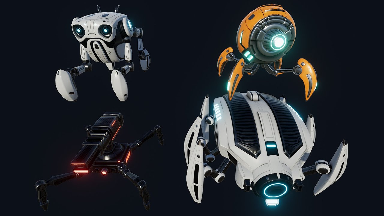 Sci-Fi Spider Drones