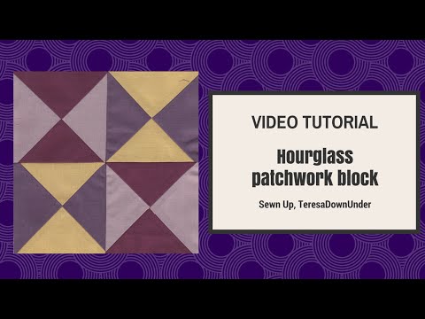 1 minute hourglass quilting block or Quarter Square Triangle QST)  the quick way - video tutorial