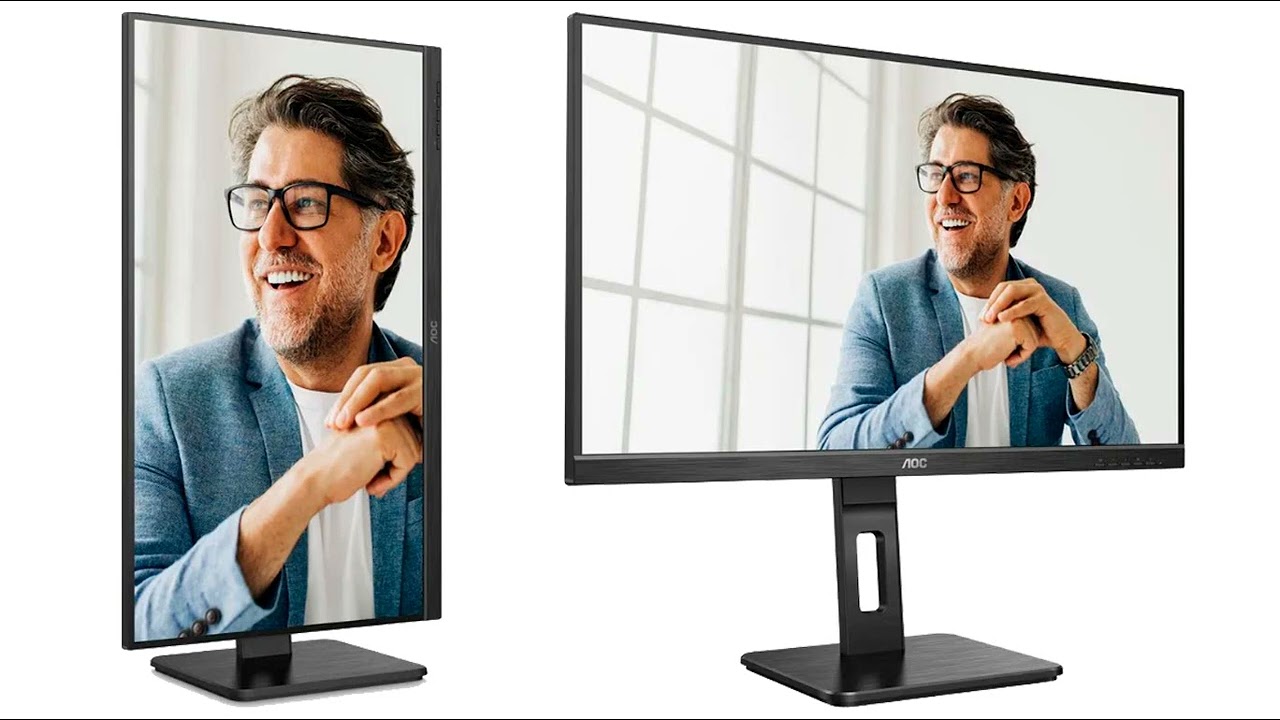 Miniatura da avaliação em vídeo de Monitor AOC 22P2UM 21,5 Polegadas Full HD com Ajuste Pivot e Hub USB