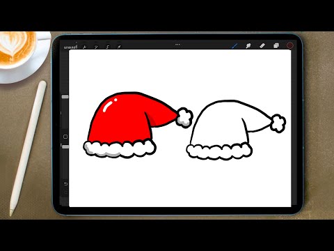 how to draw a christmas hat สอนวาดรูปหมวกคริสต์มาสแบบง่ายๆ