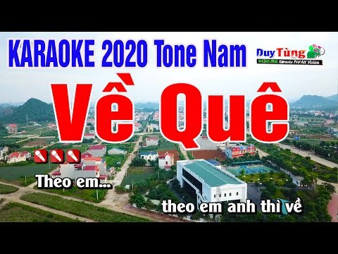 Karaoke 2020 || Về Quê - Tone Nam || Nhạc Sống Duy Tùng