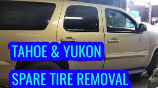 Chevy tahoe GMC Yukon spare tire removal