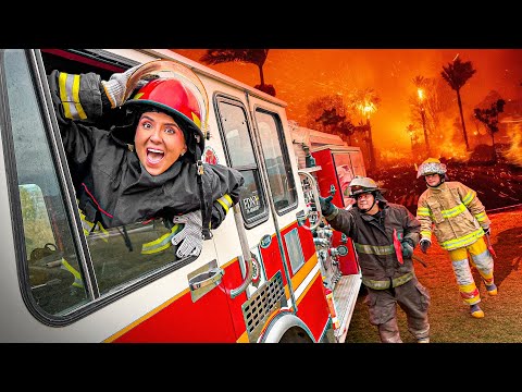 I SURVIVED FIREFIGHTER TRAINING 🧯 REAL FIRE 🔥