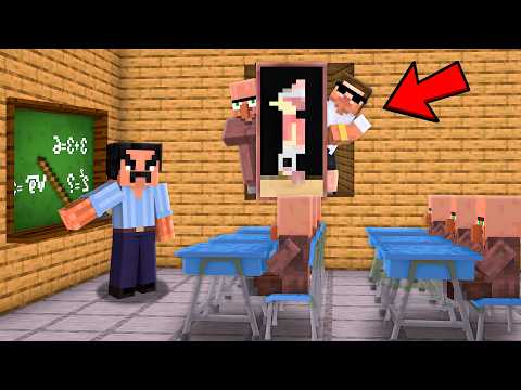 I Built a Secret ROOM to HIde in Villager's School!