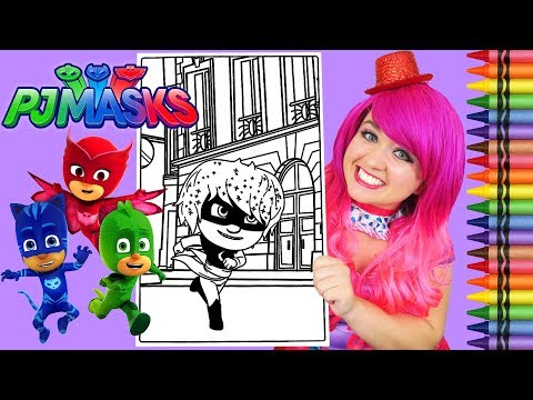 Coloring PJ Masks Luna Girl GIANT Coloring Book Page Crayola Crayons | KiMMi THE CLOWN Video