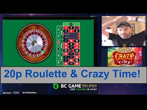 Playing at BCGAME: Crazy Time! And a 20p Roulette session! #casino #crazytime #bcgame #roulette