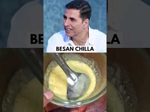 Akshay Kumar Protein Besan Chilla Recipe 😋#shorts #akshaykumar #celebrity #food #besan #chilla