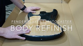 Refinishing a Fender Player Stratocaster Body: Stripping Old Paint, Staining, and Oil Finish Coat