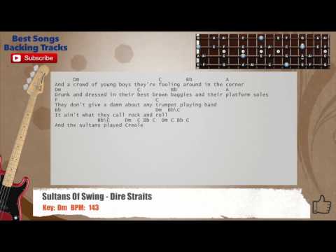 🎻 Sultans Of Swing - Dire Straits Bass Backing Track with chords and lyrics