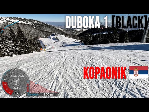 [4K] Skiing Kopaonik, Duboka 1 Black from Kneževske Bare, Serbia, GoPro HERO11