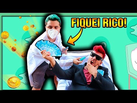 WIIZINHO FINGE SER DENTISTA E FICA RICO - Kids Pretend Play Dentist With Toys
