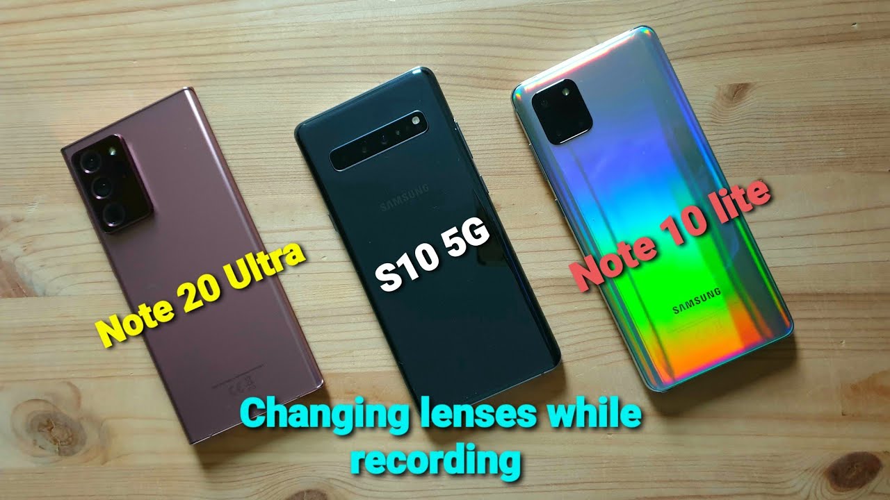 Galaxy Note 20 Ultra vs S10 5g vs Note 10 lite. 1080p-4K video recording changing lenses. MUST WATCH