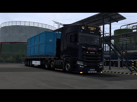 Scania v8 delivering a skip to Paris | Euro Truck Simulator 2