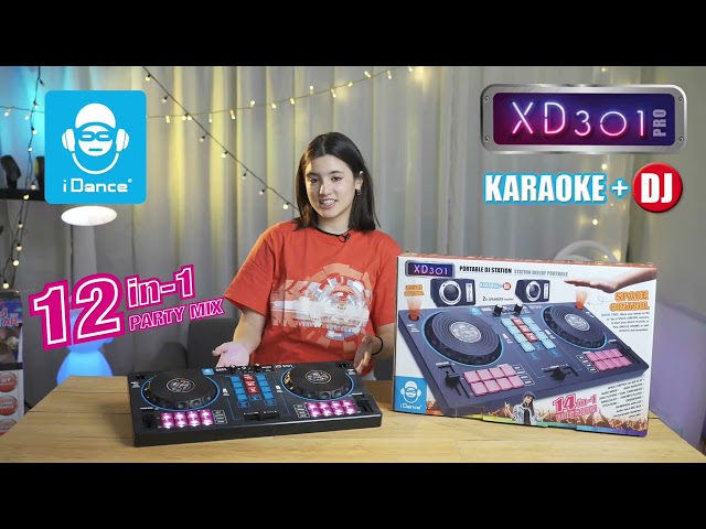 Vídeo relacionado con Mesa de mezclas DJ - 12 moduladores en 1 - Incluye Karaoke - Batería recargable y duradera - Conexión a internet inalámbrica - 2 altavoces - Conector usb MP3 - Música beat station