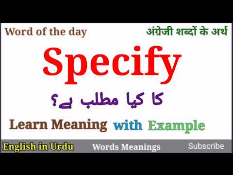 Specify Meaning