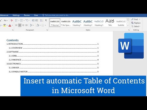 How to Insert Table of Contents in Word | Microsoft Word ⏩