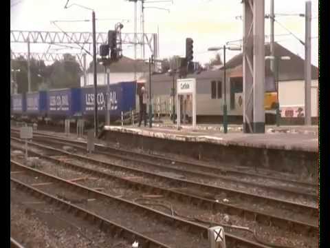 EWS class 92 pulls intermodal