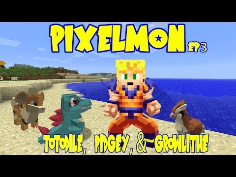 Pixelmon 3.0 w/ Rhymestyle - Team Totodile, Pidgey, and Growlithe (Pokemon Minecraft EP 3)
