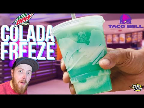 Taco Bell® Mtn Dew® BAJA BLAST COLADA FREEZE Review!...