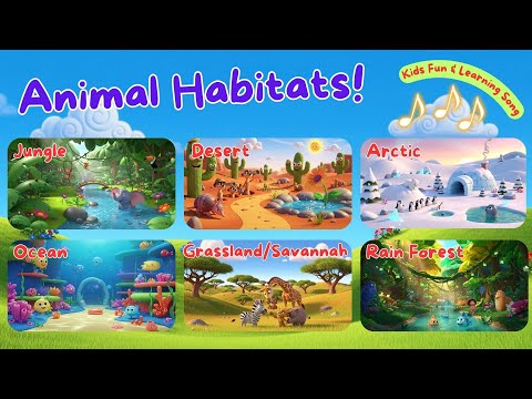 Animal Habitats Song for Kids | Learn Jungle, Desert, Ocean & More