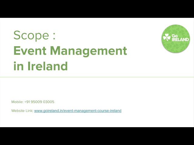 Scope of Event Management in Ireland