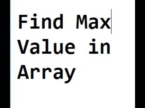 32 Finding Max Value In Array In Java