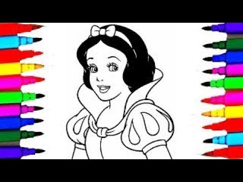 Coloriage Dessiner Blanche Neige - Snow White Coloring Pages l Disney Princess Coloring Drawing