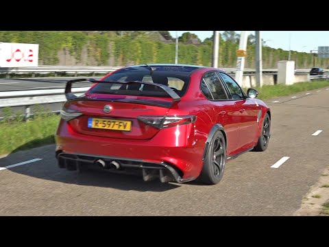 Alfa Romeo Giulia GTAm with Akrapovic Exhaust - Accelerations & Driving on the Road!