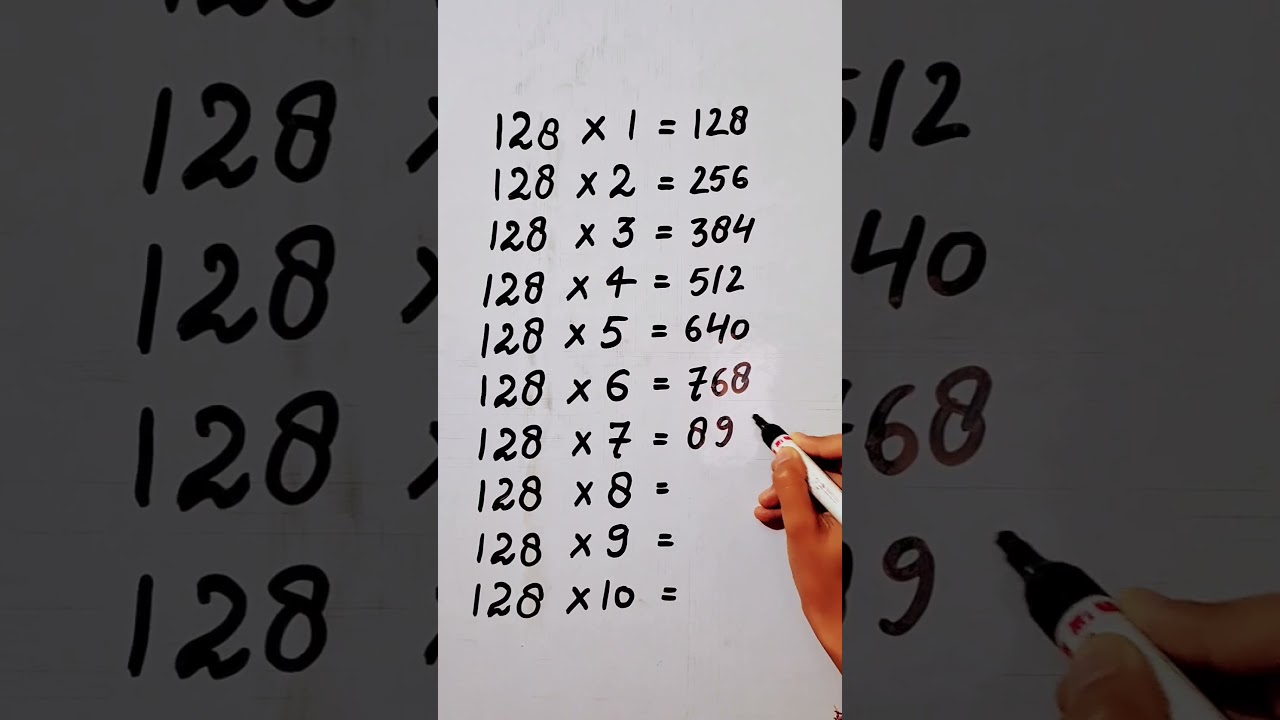 write the table of 128 in 21 second only..#hack #maths #mathshack ‎@study_care0 