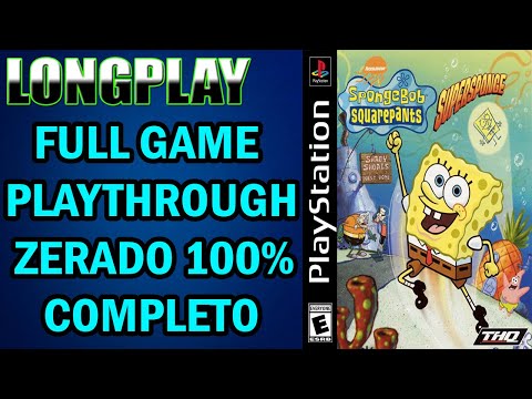 Longplay Spongebob SquarePants: SuperSponge [PS1] Full Game Playthrough Zerado 100% Completo