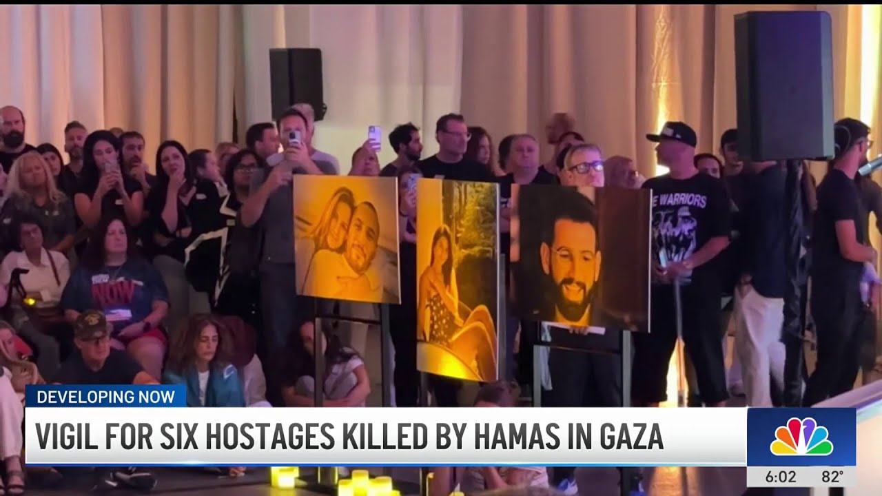 Vigil held for the six hostages killed by Hamas in Gaza