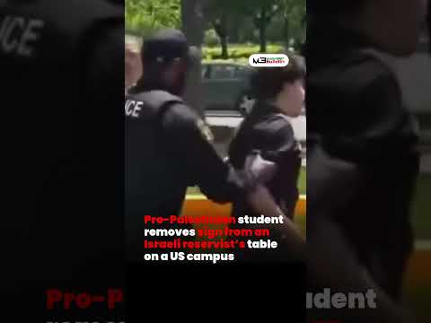 Pro-Palestinian Student Removes Sign From Israeli Reservist’s Table on U.S. Campus