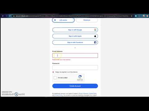 Indeed Account Create