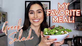 My Favorite Meal! Easy and Healthy Greek Salad with Lamb