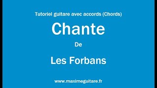 Chante (Les forbans) - Tutoriel guitare avec accords et partition en description (Chords)