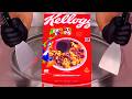 Froot Loops Rolled Into Colorful Ice Cream Rolls ASMR