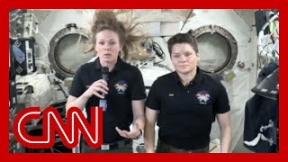 NASA astronauts speak with CNN&#39;s Wolf Blitzer from the International Space Station