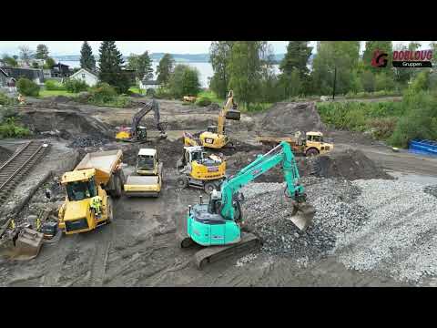 Innsetting av kulvert under jernbanen i Ottestad