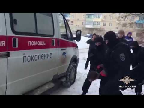 Russian riot police, OMON operators during fast release of hostage.