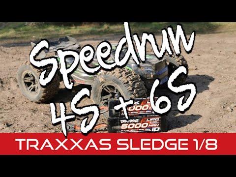 Speedrun: Traxxas Sledge 4S + 6S + Trainingsmodus ;) [deutsch/ german]