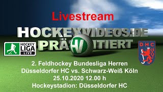 25.10.2020, 12:00 Uhr: 2. Bundesliga Feld Herren: Düsseldorfer HC vs. SW Köln