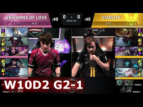 Unicorns of Love vs Vitality | Game 1 S7 EU LCS Summer 2017 Week 10 Day 2 | UOL vs VIT G1 W10D2